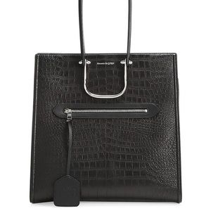 Tall Story Croc-Embossed Leather Tote